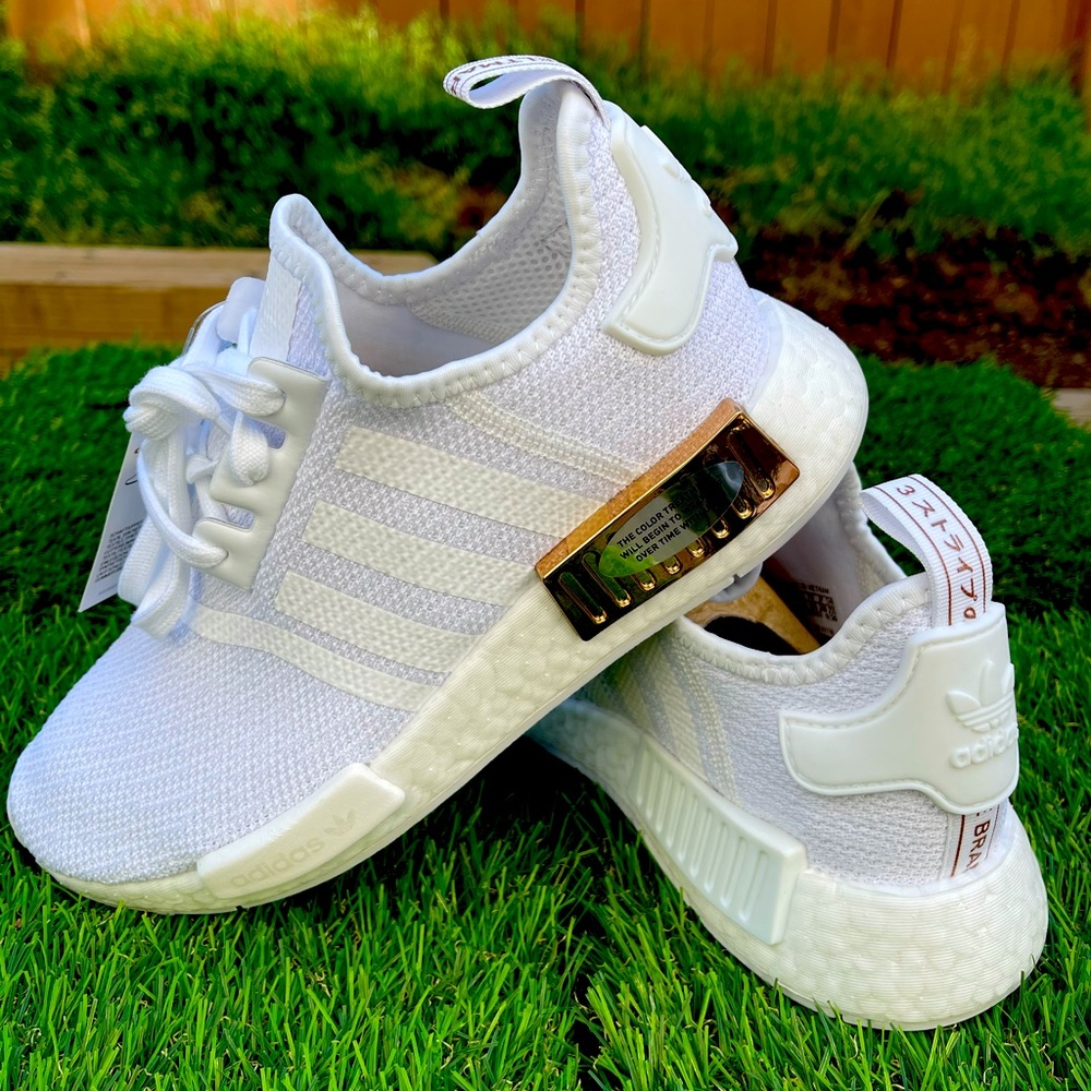 Adidas NMD R1 White Metallic G…